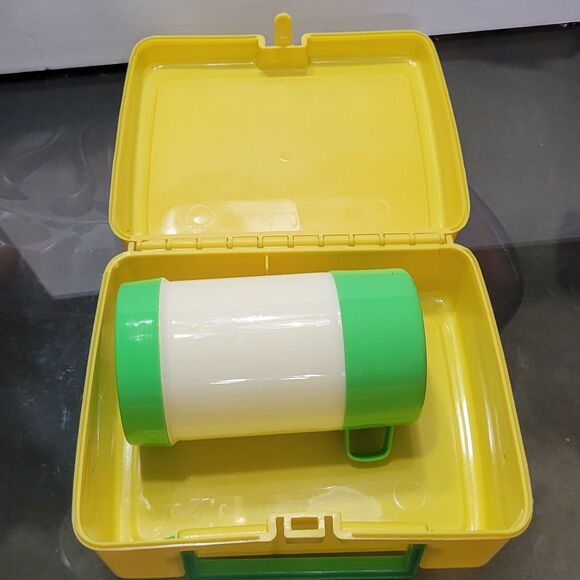 Vtg Popeye And Son A New Generation Yellow Plastic Lunch Box With Thermos - Picture 3 of 7